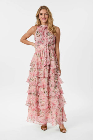 Marli Flower Chiffon Dress - Rose