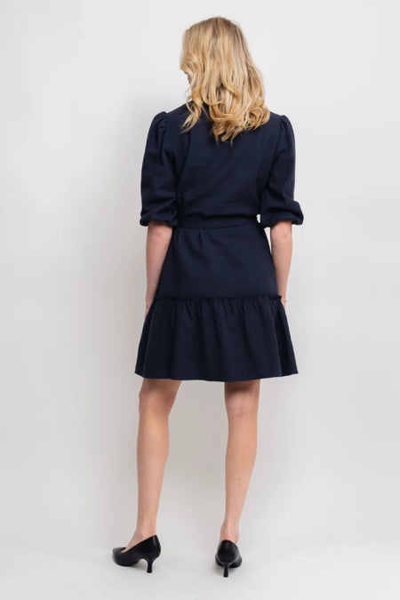Linen Dress  - Navy