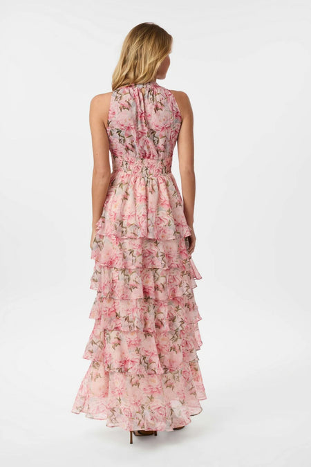 Marli Flower Chiffon Dress - Rose