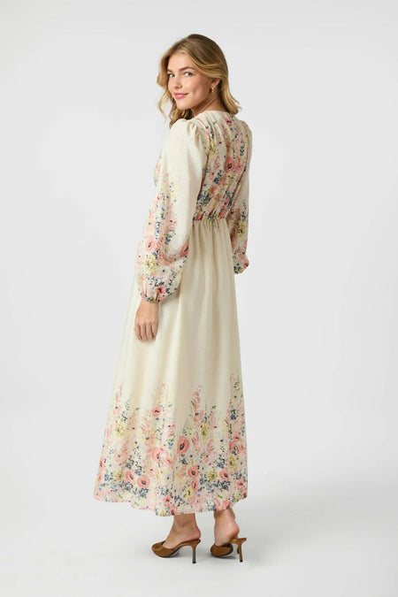 Silfi Flower Print Dress - Creme